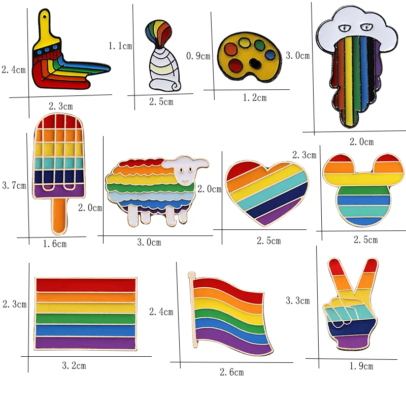 Броши-булавки, брошь «Гордость», набор булавок с изображением животных, «сердечек любви», разноцветные для женщин и мужчин, геев и девочек, ювелирные изделия для лесбиянок, подарки для друзей, аксессуары1214Y