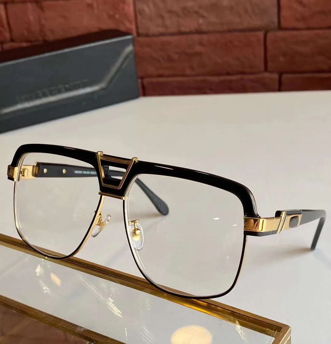 991 Black Gold Vintage Square Okulasy Ramki dla mężczyzn Czarne złoto pełne obręcze okulary przeciwsłoneczne optyczne Nowe z Box330F
