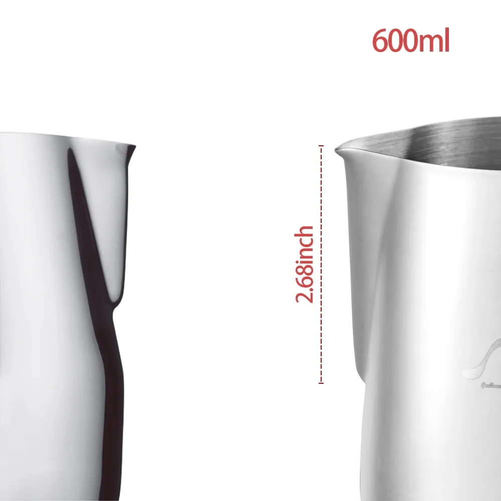 Roestvrijstalen melkschuim pitcher espresso koffiebarista ambacht latte c9012315