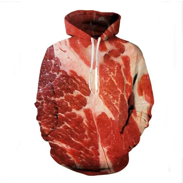 新しい男性/レディース肉牛肉おかしい 3D プリントファッションジャージヒップホップパンツ + パーカー T013