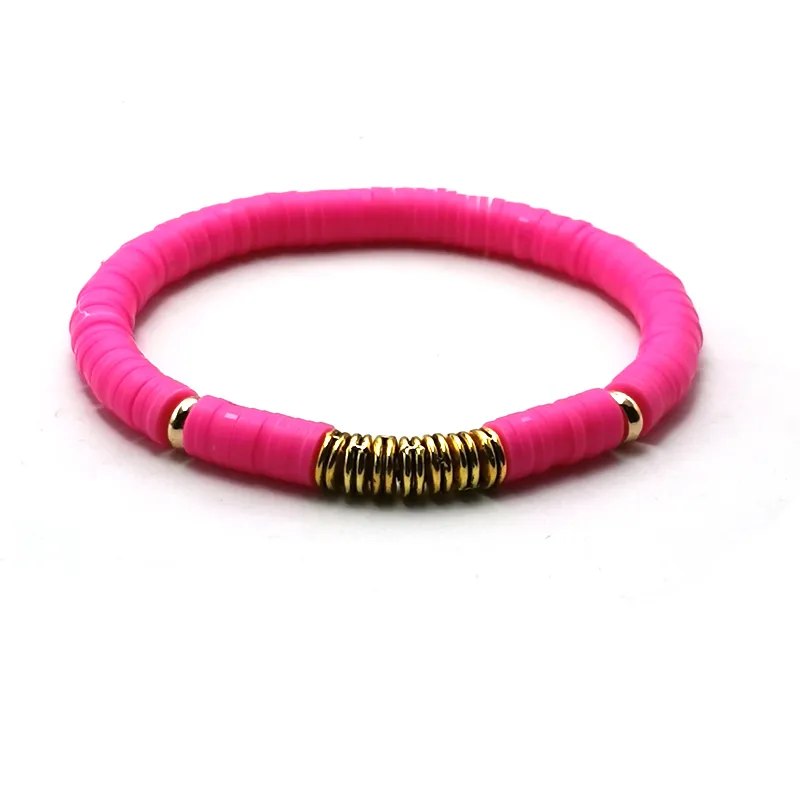 6 mm handgemaakte etnische polymeerklei -armband voor vrouwelijke mannen verstelbare Boheemse kralen bedelarmband paar strandaccessoire249j