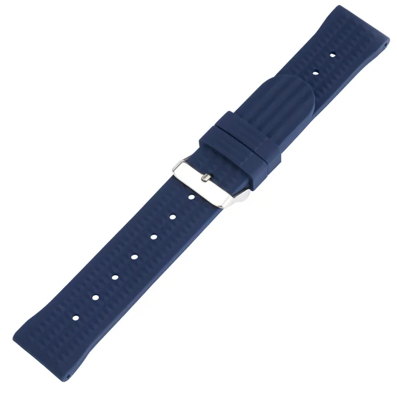 20 mm 22 mm Gummi-Uhrenarmband, wasserdicht, Taucher-Ersatzarmband, schwarz, blau, Silikon-Armband, Federstege, Dornschließe267h
