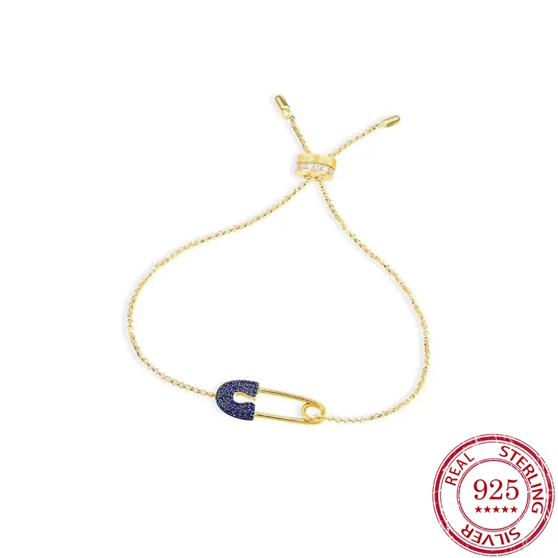 Anhänger Halsketten Stecknadel Halskette weibliche Persönlichkeit paperclip S925 Sterling Silber Farbe Schlüsselblatt Kettenarmband Nische Design1247J