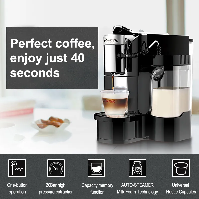 Máquina de café expresso multifuncional totalmente automática Capsule Máquina de Café Um-botão Latte e Cafeteira Cafeteira Cafeteira Cafeteira