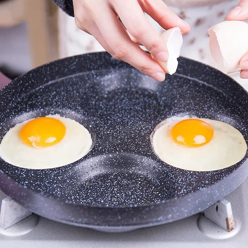 Aluminum 4-Cup Egg Frying Pan Non Stick Swedish Pancake Plett Crepe Multi Egg Frying Pan 2987