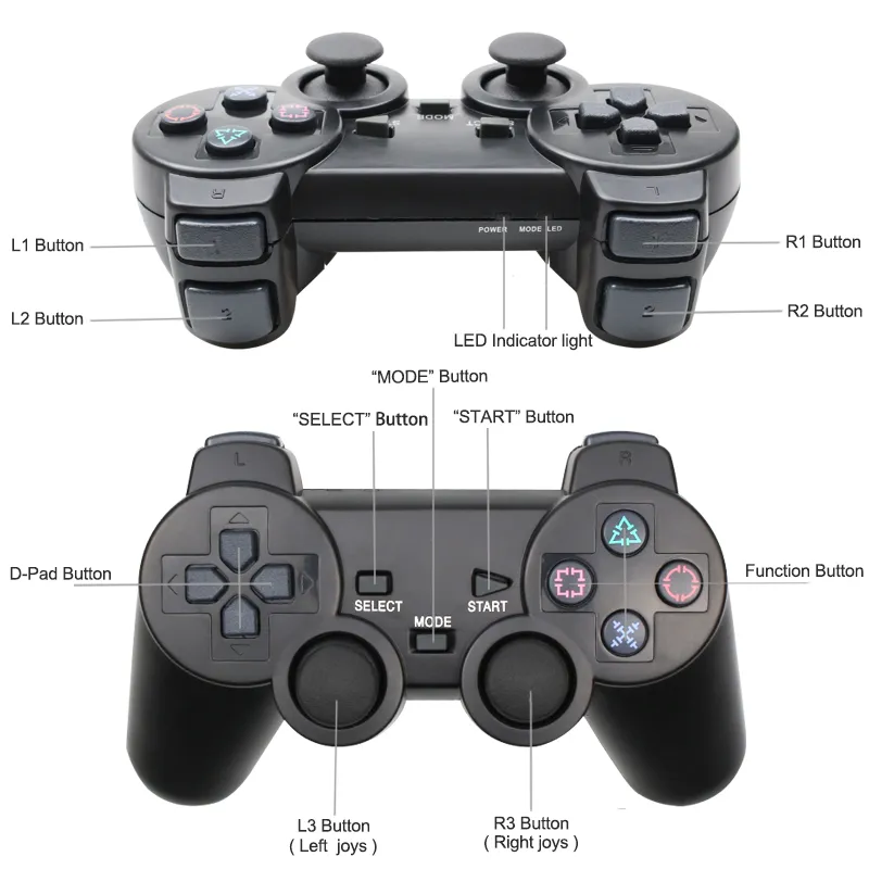 Wireless GamePad för Sony PS2 Controller för PlayStation 2 Console Joystick Double Vibration Shock JoyPad Wireless Controle8203095