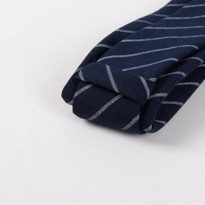 Linbaiway 6cm cravate à couche à rayures pour homme à carreaux pour hommes combinaison décontractée bowknots liens coton masculin skinny mince liens logo personnalisé2501
