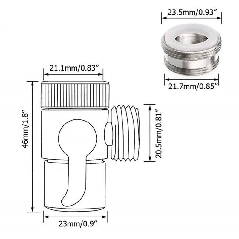 Кран -клапан дивертер -раковина клапан водопроводной кран адаптер для ванной комнаты для ванной комнаты.