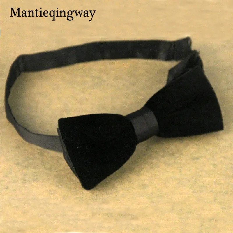 Mantieqingway Men's Bow laus amarra o veludo noivo casamento casamentos de casca de camisa de colarinho de colarinho de cor preta vermelha para MEN12991