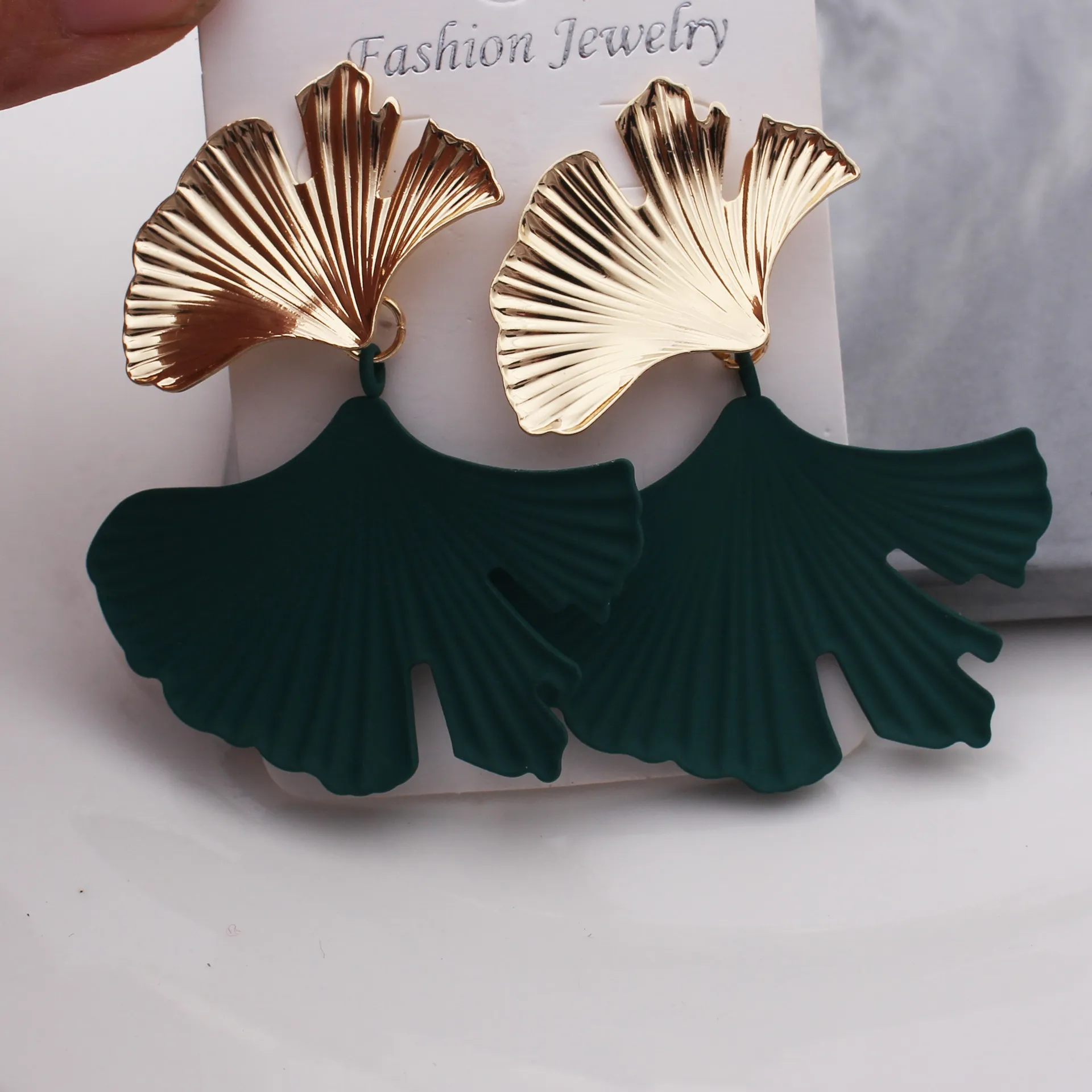 Orecchini pendenti a forma di foglia di ginkgo biloba in argento dorato geometrico bohémien orecchini da donna accessori gioielli punk