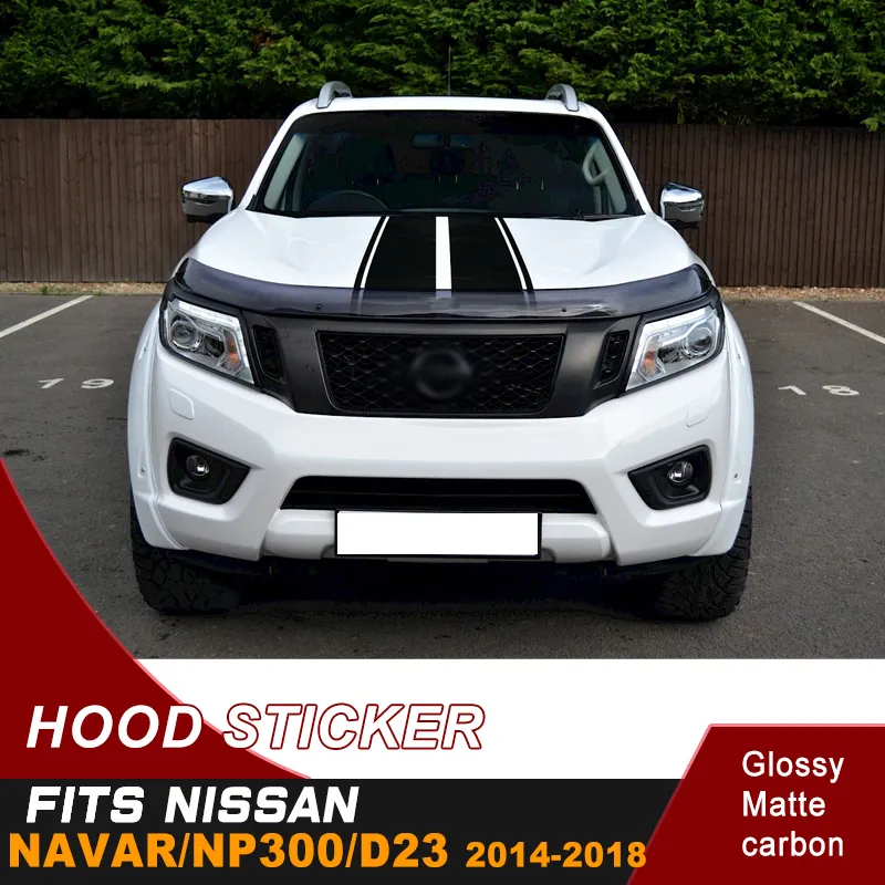 Bilklistermärke Fit för Nissan Navara NP300 Sid-Hood-Tail Door Bakstammen Cool Shark Stripe Grafiska Vinyl Bildekaler