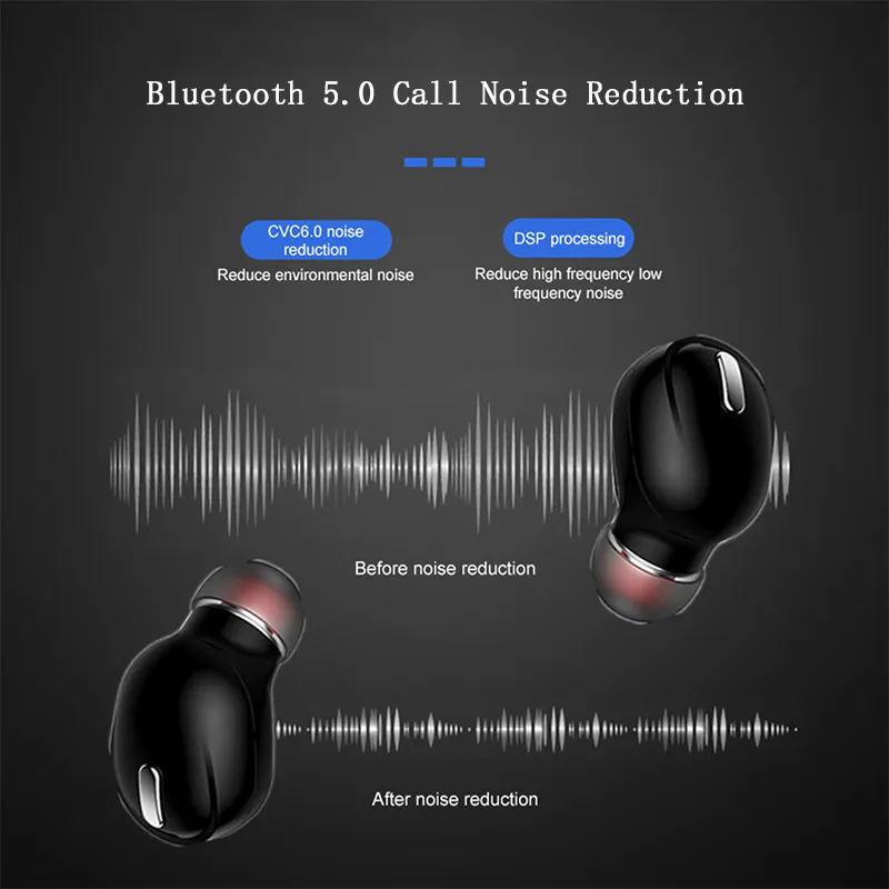 Mini X9 Bezprzewodowe słuchawki Bluetooth Słuchawki Sport Zestaw słuchawkowy Gaming z mikrofonami Zestaw Earbudów Stereo dla Xiaomi Wszystkie telefony 5.0