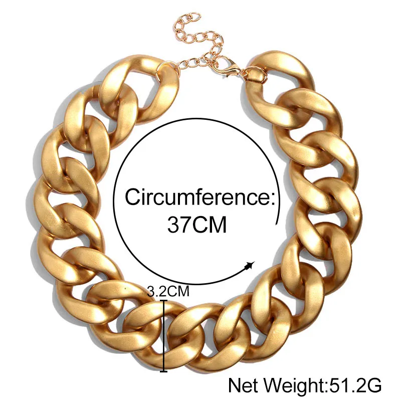 Känn dig bara unik stor chunky chain choker halsband krage tillbehör överdrivna guld tjockt uttalande halsband vintage smycken243y
