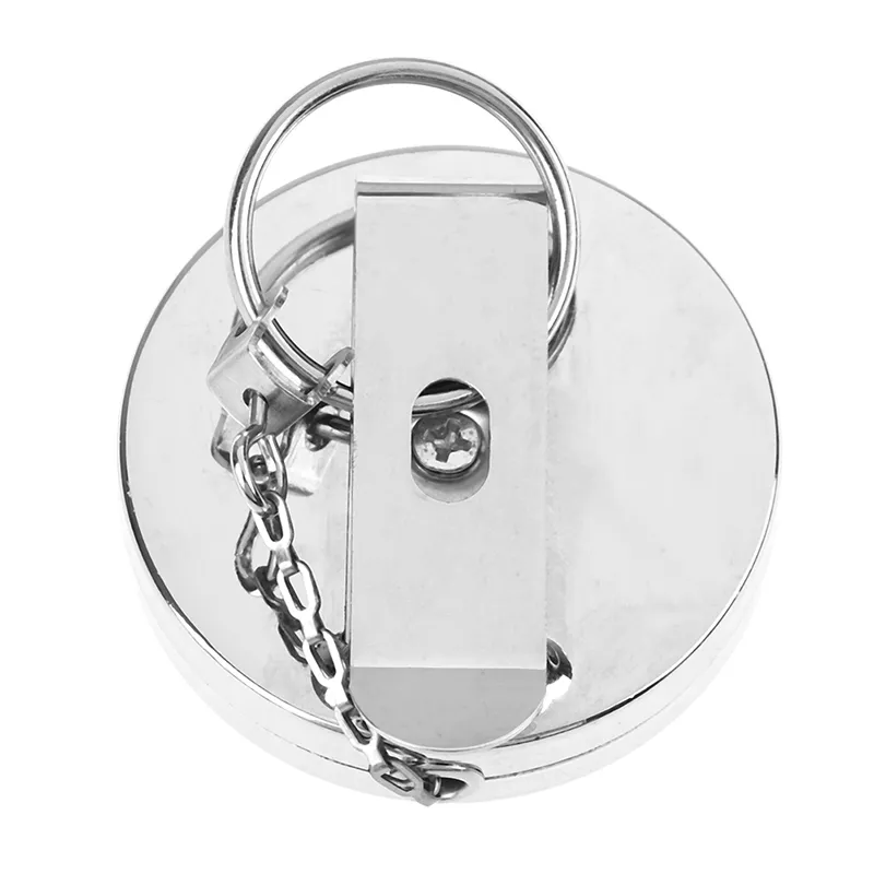 1 pièces chaîne en métal robuste rétractable tirer porte-clés ceinture pince en acier porte-carte d'identité rétractable porte-clés clé Card206p
