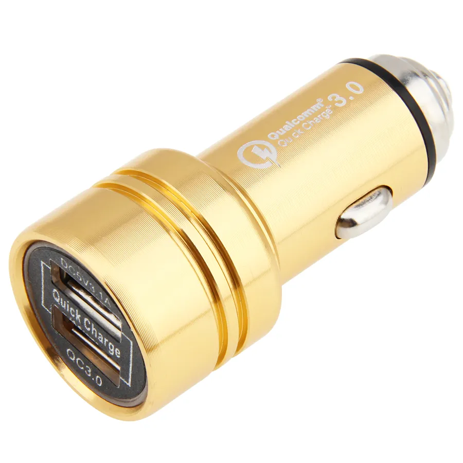 Chargeur de voiture rapide QC 3.0 3.1 A Adaptateur de chargeur de voiture pour téléphone portable double USB à charge rapide