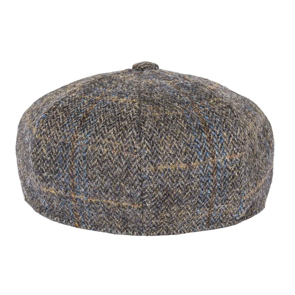 BOTVELA 100% laine Tweed vérifier casquette gavroche hommes gris Beige chevrons Baker Boy casquettes chapeau plat Gatsby Cabbies Boina 029 T200911236b