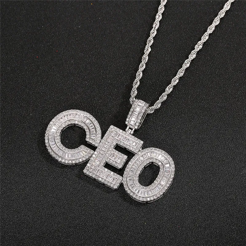A-Z Iced Out Word Custom Your Letter Nome collana Cubic Zirconia Letters Necklace Men Hiphop Jewelry Gift220f220F220F220F