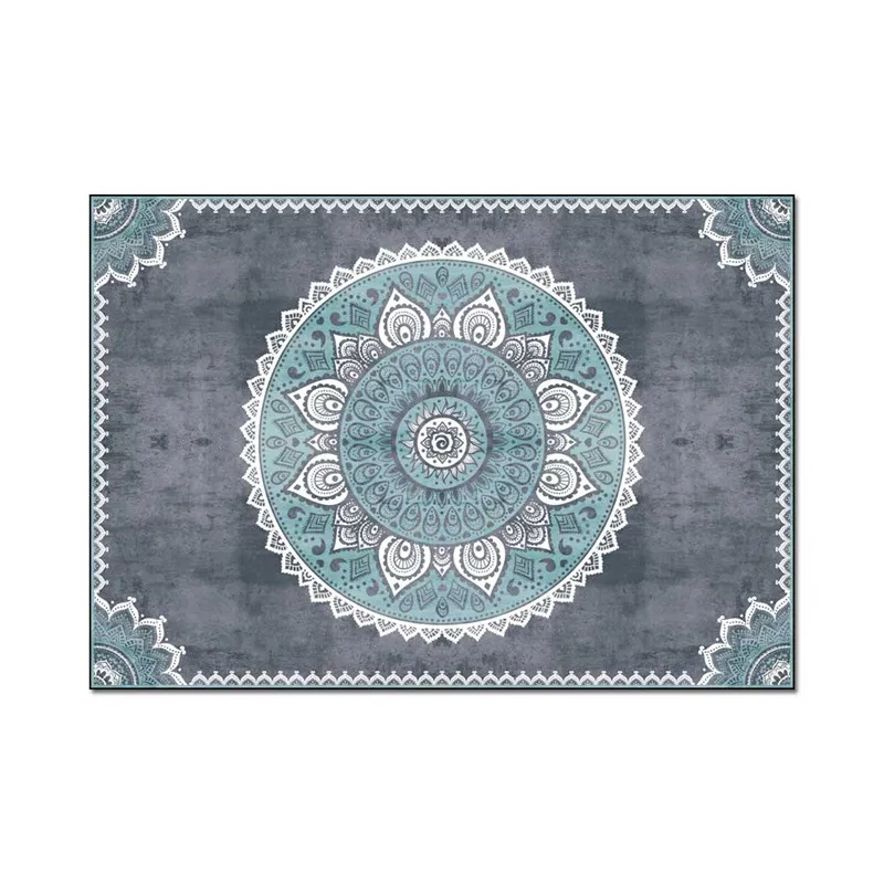 Cinza azul mandala tapete do vintage europa simples quarto cabeceira estilo étnico nórdico corredor cozinha mat1278u