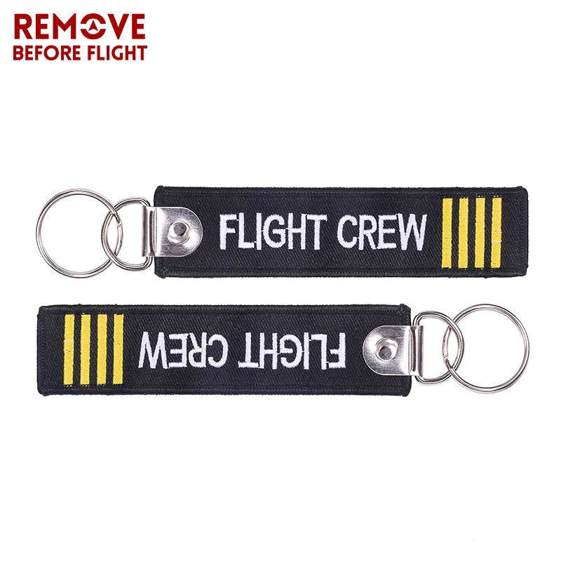 Keychains Flight Crew Keychain For Aviation Gift Embroidery Key Chain Fashion Jewelry Promotion Christmas Gifts1275z