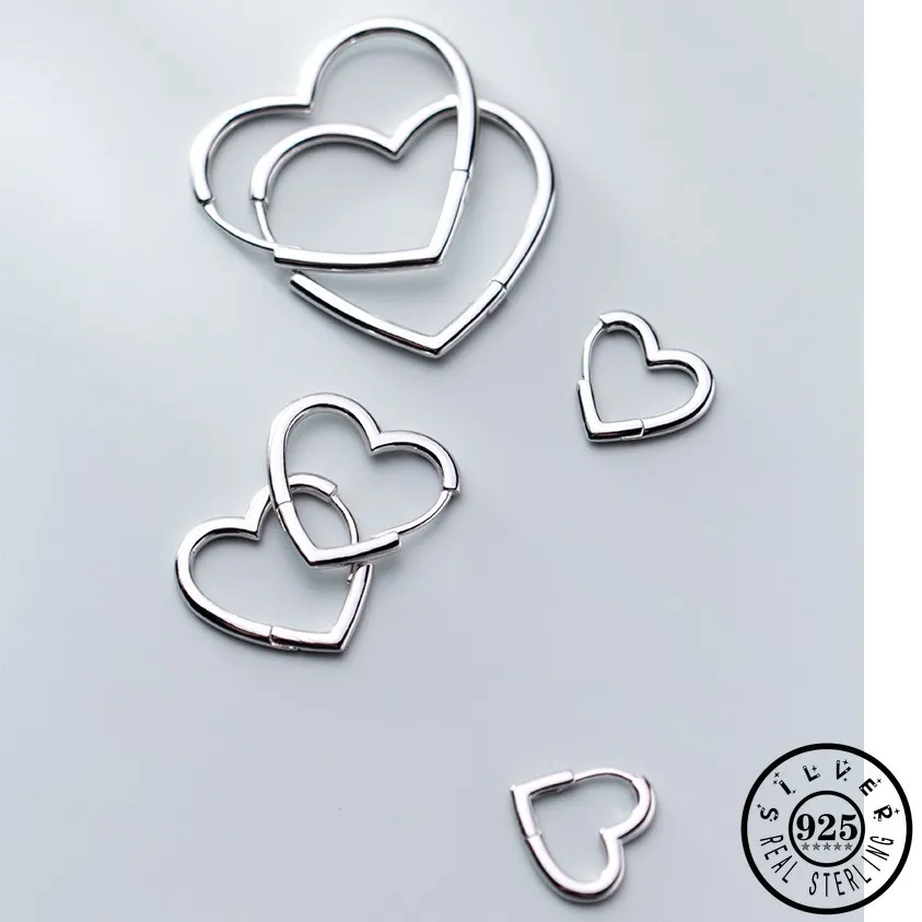 100% Real 925 Sterling Silver Heart Heart Ear Earings Earros de brincos coreanos da coreana para mulheres Jóias finas de Natal 200924235s