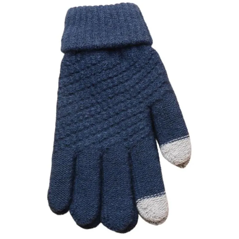 Зимние термоперчатки, унисекс, белый, черный цвет, вязаные шерстяные мужские и женские зимние теплые варежки, перчатки с Full288e