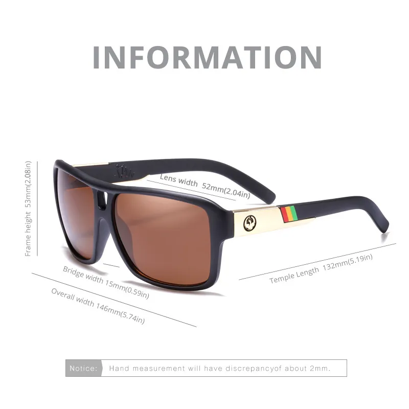 Dragon Occhiali da sole Uomo Donna Square Brand Design Classico Maschio Nero Sport Occhiali da sole gafas de sol hombre Cl2009204860976