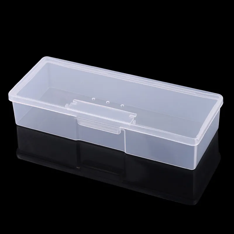 Boîte de rangement en plastique Transparent pour outils de manucure, boîte de rangement pour stylos à dessin, tampon, fichiers de meulage, étui organisateur, conteneur Box299d