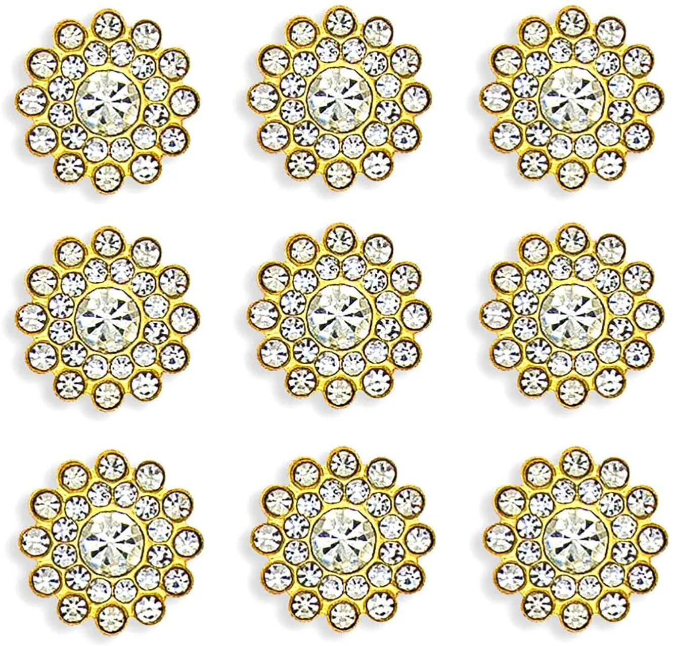 Rhinestone Embellishments Crystal Decoration Brooch Button Flatback DIY Craft for Flower Headband Dress Accessory 14mm Sil2150650