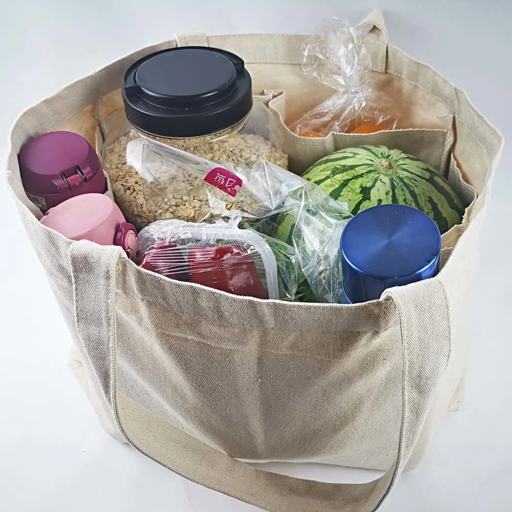 grande shopping borsa da supermercato da donna riutilizzabile in tela la spesa grande borsa a tracolla in cotone 200919