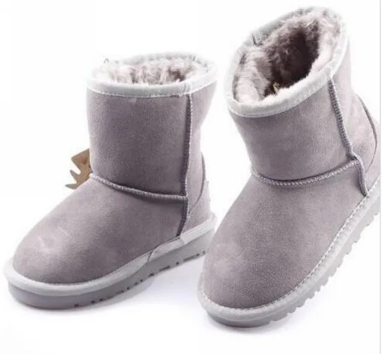 Australia Kids Short Snow Boots Designer Girls Boys Winter Furry Boots Unisex Short Mid Calf Boot Child Warm Shoes Size 22-35