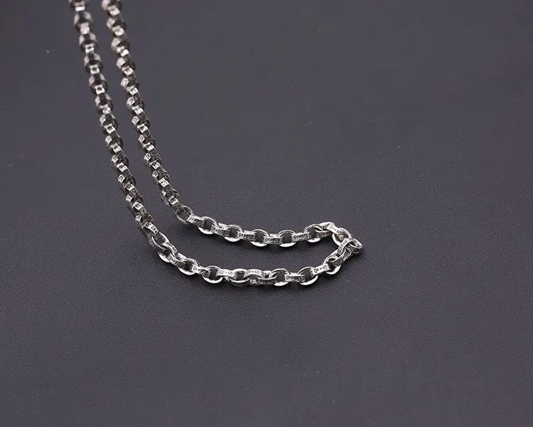 4mm 5mm Katı 925 Sterling Gümüş Kolye Zinciri Erkek Kadın Mücevher Hediyesi A50041310P