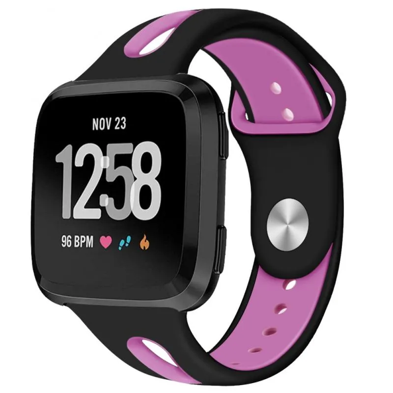 Nouveaux styles à deux couleurs Sangle pour Fitbit Versa 2 Smart Watch Strap Soft Silicon Sport Watchband Band Band Bracelet310F2831419