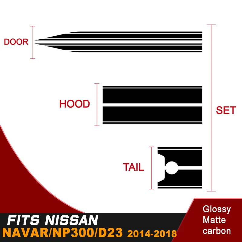 ملصق سيارة صالح لنيسان نافارا NP300 الجانب هود الذيل باب الخلفية جذع بارد القرش شريطية الجرافيك الفينيل سيارة الشارات