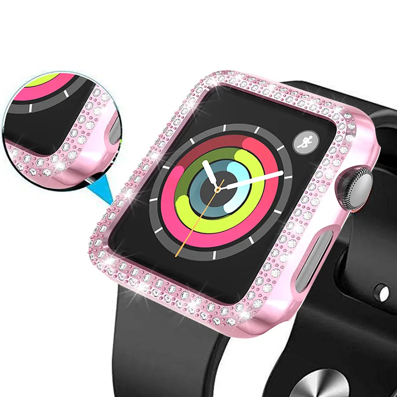 Diamantgehäuse für Apple Watch Ultra 49 mm 45 mm 41 mm iWatch Serie 8 7 6 5 Bildschirmschutzhülle PC-Uhrengehäuse für 44 40 38 mm