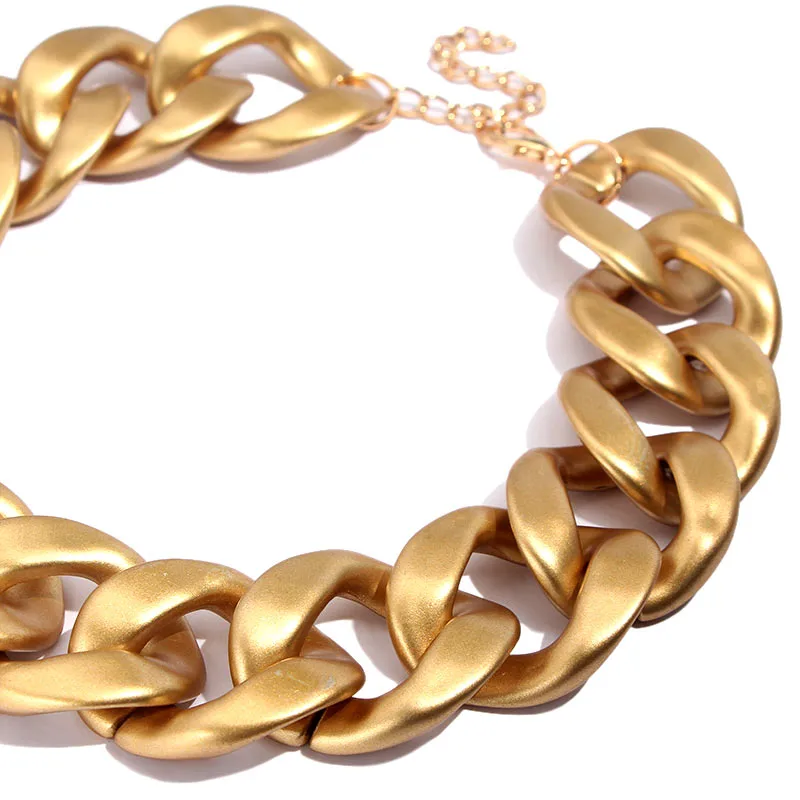Känn dig bara unik stor chunky chain choker halsband krage tillbehör överdrivna guld tjockt uttalande halsband vintage smycken243y