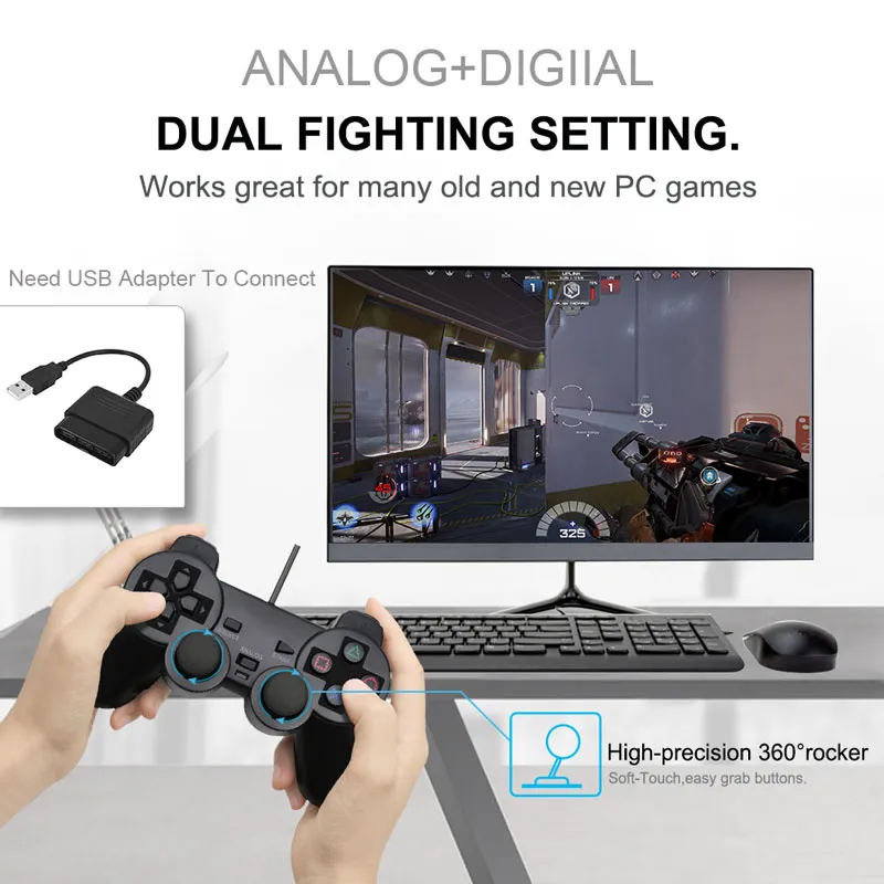 Wired Gamepad for Sony PS2 Controller for Mando PS2PS2 Joystick for playstation 2 Vibration Shock Joypad Wired Controle6719505