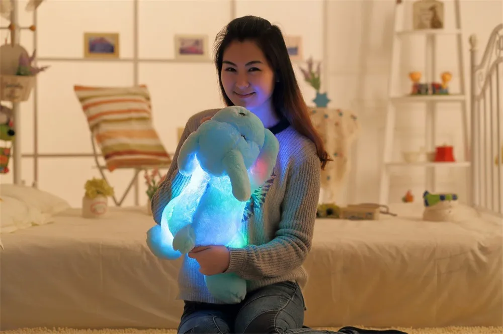 50cm 화려한 빛나는 테디 개 LED 라이트 라이트 플러시 베개 쿠션 아이 장난감 동물 인형 생일 선물을위한 1092790