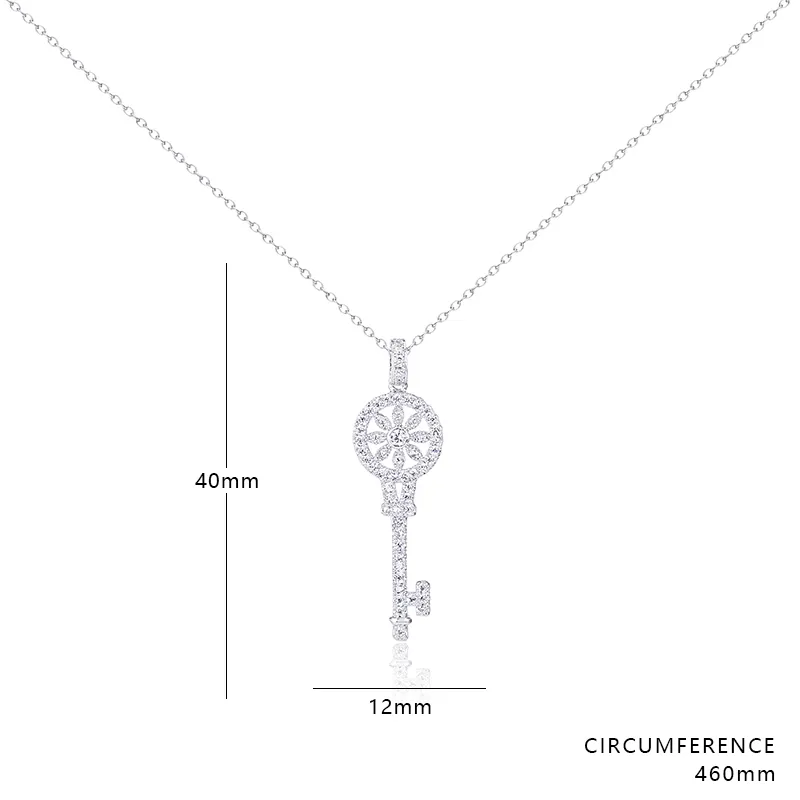Xiumeiyizu Novo colar de declaração em forma de moda para mulheres jóias de jóias zircão shinestone Charms Key Pingants Colar245C