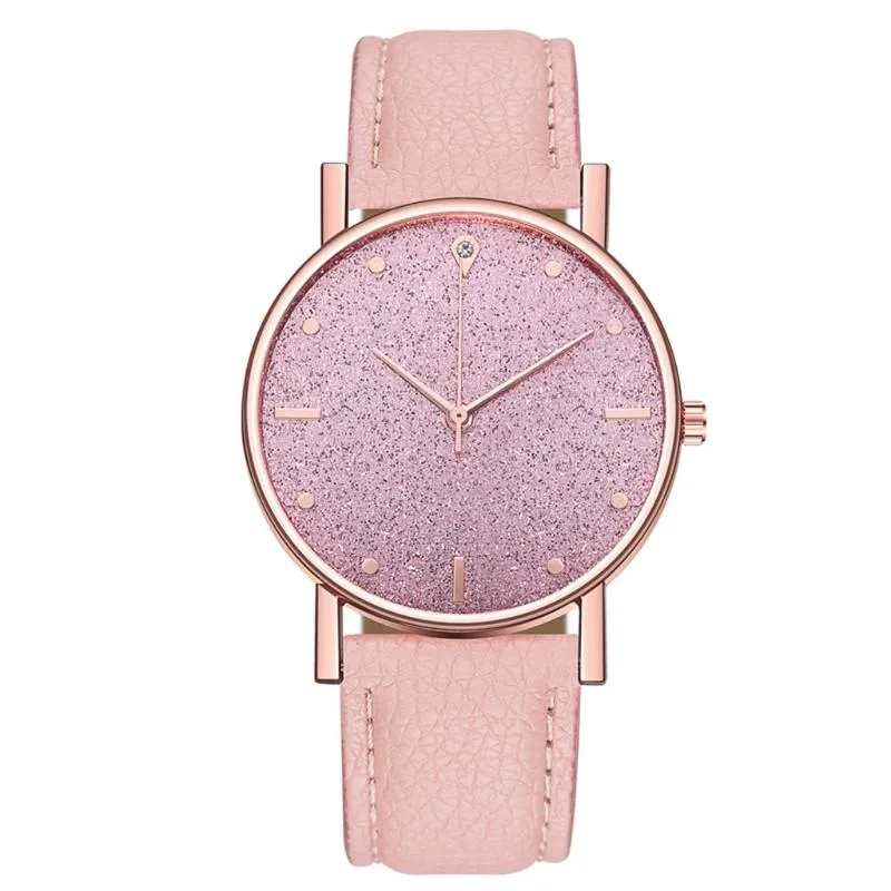 2020 Top Brand High Quality Rhinestones Womens Ladies Simple Watches Faux Leather Analog Quartz Wrist Watch Clock Saat Gift1302Y