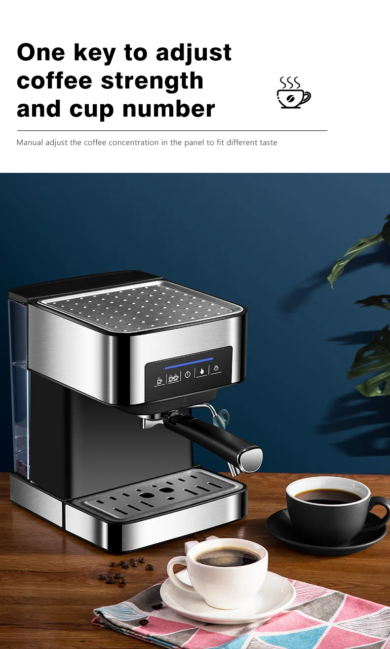 Hibrew EspressoコーヒーマシンInox Semi自動expressoメーカー、カフェパウダーエスプレッソメーカー、カプチーノ