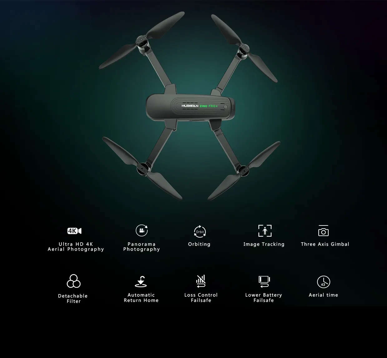 Hipac Hubsan Zino Pro 4k Kameralı Drone GPS Full HD 43mins 3 Eksen Gimbal Fırçasız Profisyon Dron 4K GPS Quadrocopter1282665