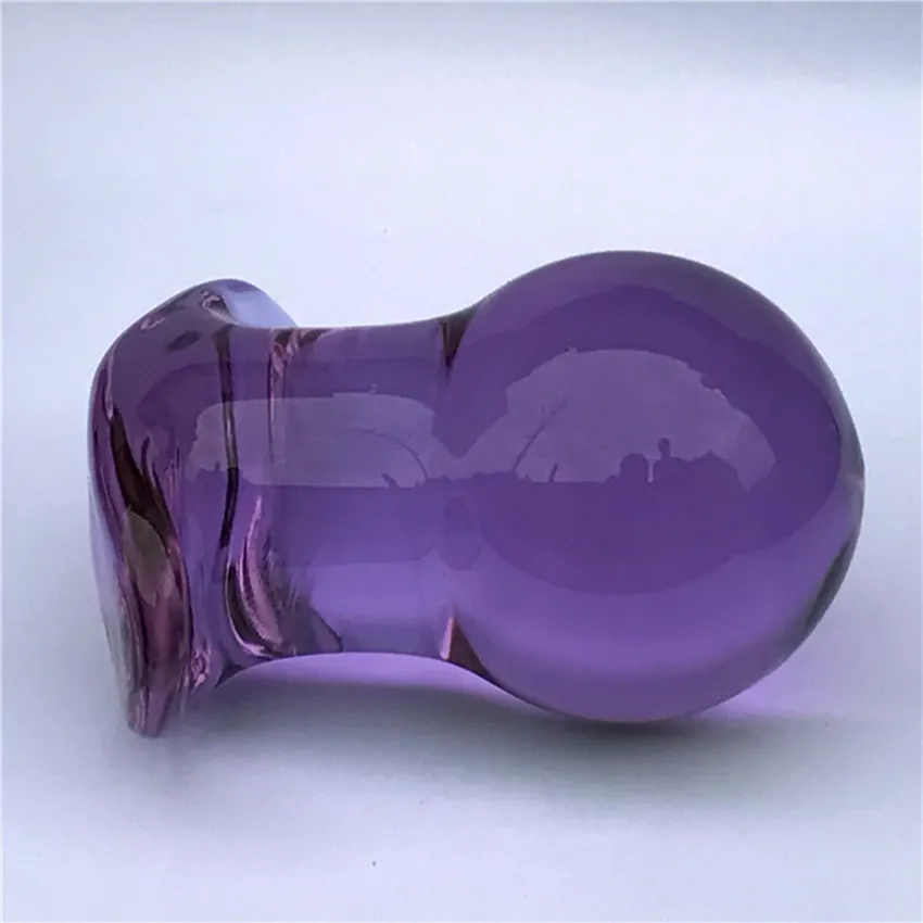 新しい紫色のクリスタル50mmラージバットプラグ膣ボールガラスダイラタドールアナルディルドビーズプロスタタマッサージバットプラグゲイセックスおもちゃY206203000