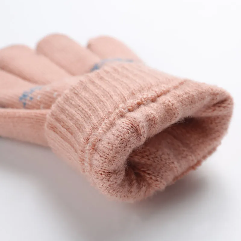 Gants tricotés Vintage en forme de cerf de noël pour femmes, épais, pour écran tactile, hiver, chaud, neige, élan, mitaines à doigts complets, cadeau de noël, Luvas294z