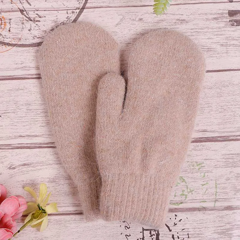 Pięć palców Rękawiczki Wool Win Winter Winter Style Solid Kolor All Women Girls Mittens272W