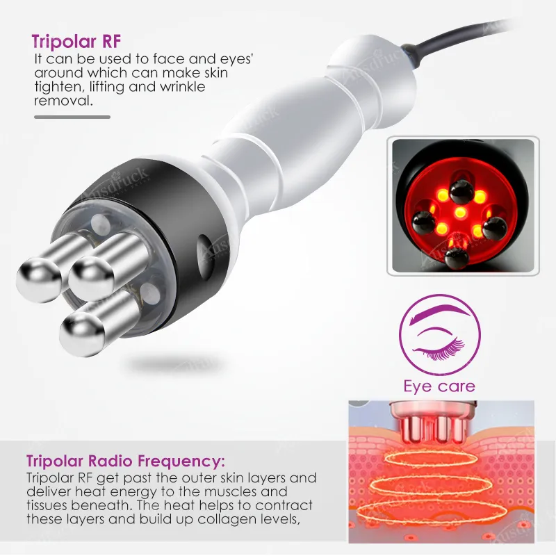 Novo Diodo Lipo Laser Tripolar RF Vácuo Facial Levantamento do Corpo Rosto Fat Fat Radio Frequência Ultrasonic Cavitação Cavitação Slimming Máquina