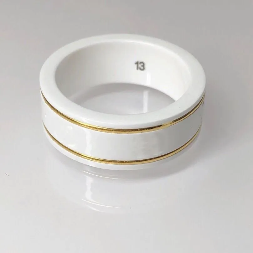 Novo estilo anel de casal moda simples carta anel material cerâmico amantes anel moda jóias fornecimento3143