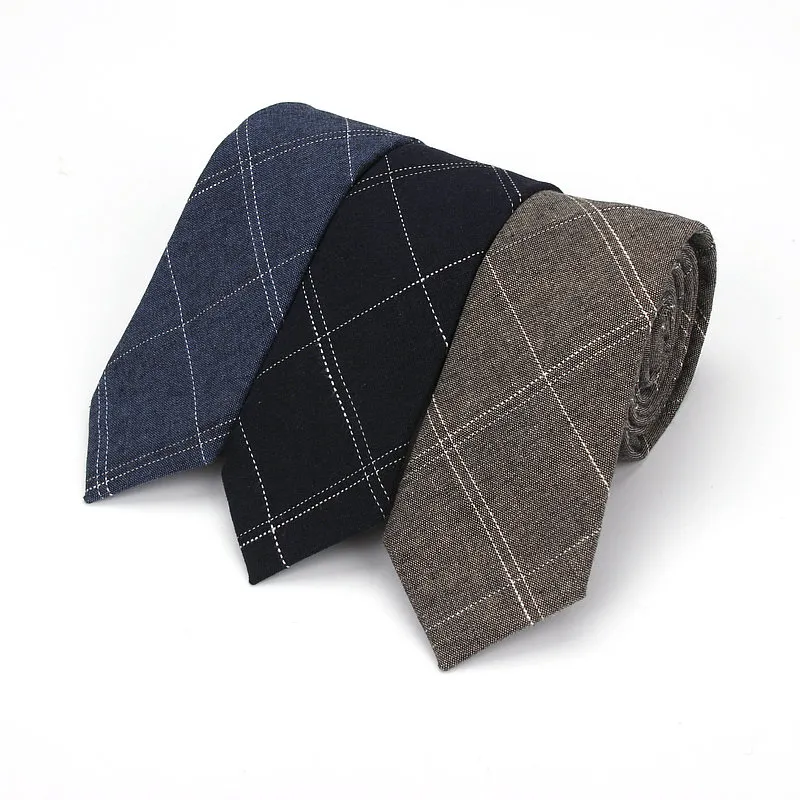 Ianthe 6 cm Heren Pak Stropdas Klassieke Mannen Plaid Stropdas Formeel Zakelijk Strikjes Stropdassen Mannelijke Katoen Mager Slanke Smalle Stropdassen Cravat1281E