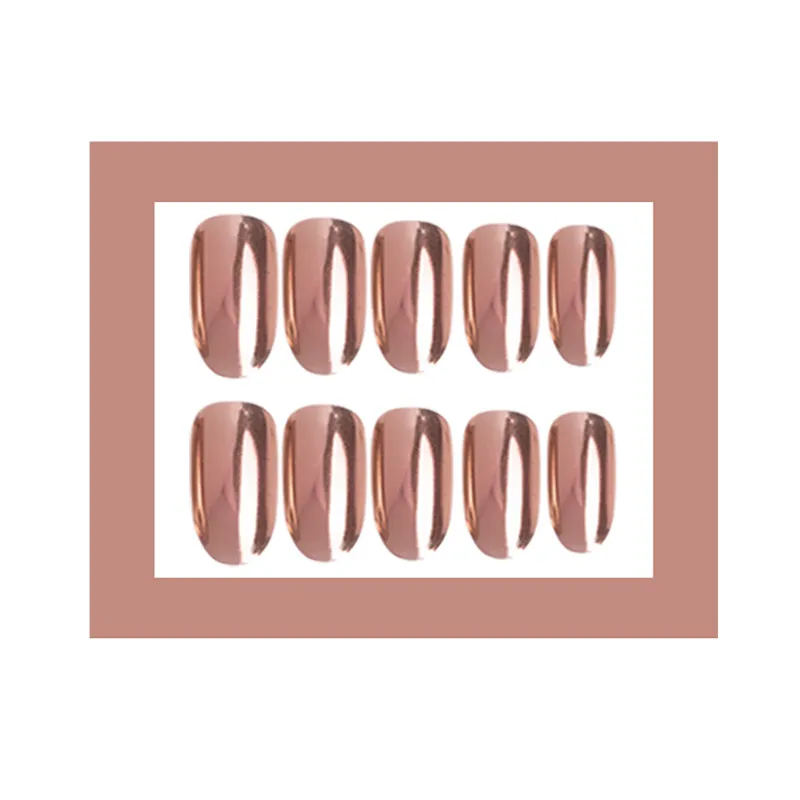 QualityMatte Rose Gold False Nail Press On Nails Fake Nail Natural Nail Tips Designs Extended Art Natural Full Cover Nails