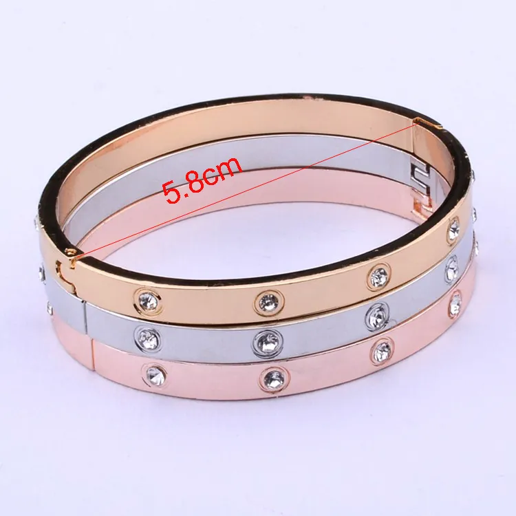 Nieuwe mode klassieke minnaar armbanden voor dames roségoud zilveren kleurstijnbanden armband manchet eenvoudige trendy sieraden cadeau5059250