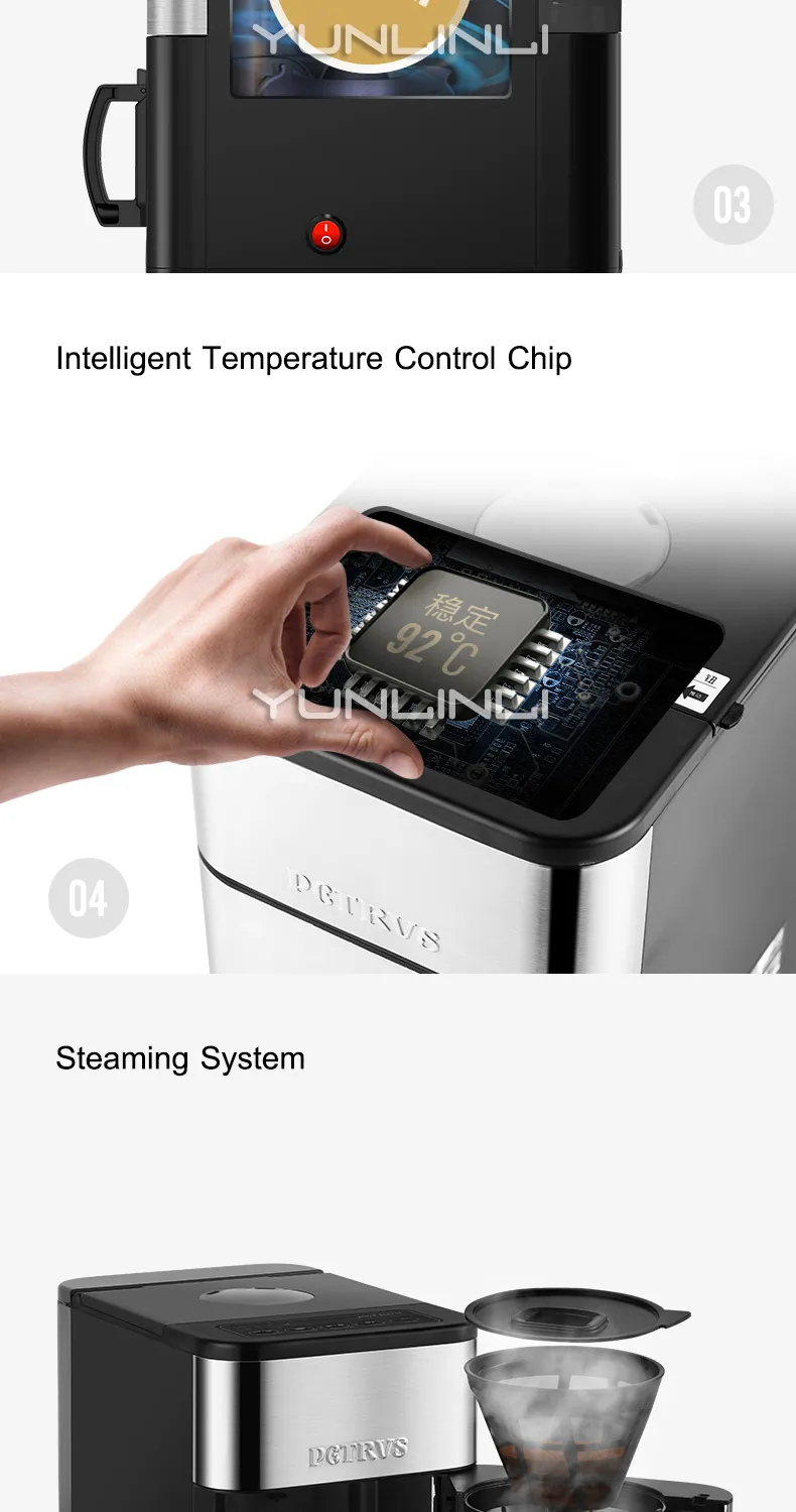 Koffiezetapparaat Huishouden 220 V Automatische All-in-One Espresso Machine Slijpbonen American Coffee Pot Maker Office PE3900